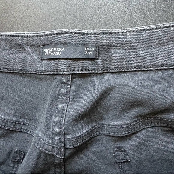 Simply Vera Vera Wang‎ Denim Skinny Jeans Women's 22w Charcoal Gray High-Rise - Picture 6 of 6
